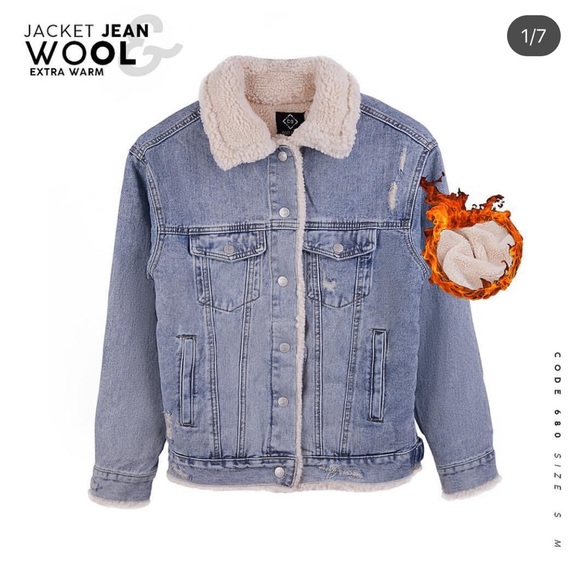 Jacket Jean WOOL Size M - Picture 4 of 8